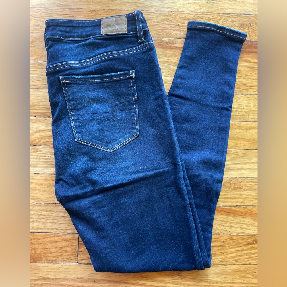 American Eagle high-rise jeans (dark wash) size 10